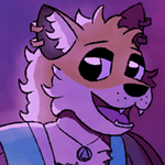Sawyer the fox being braggadocious under bisexual lighting