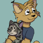 Lince with his cool wolf plushie Timber